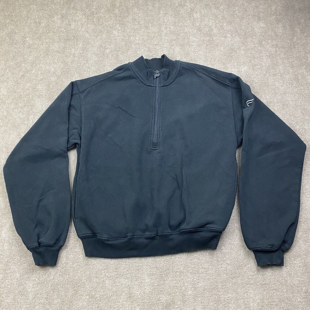 Fabletics Quarter 1/4 Zip Bomber Sweater Black Athletic Men’s Size S Golf Gym